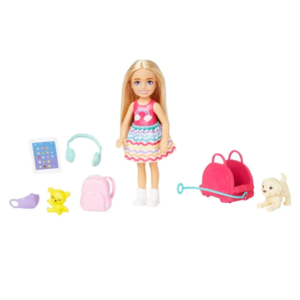 Barbie Chelsea Doll And Accessories, Small Doll Travel Set HJY17