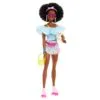 Barbie Doll With Roller Skates, Fashion Accessories And Pet Puppy HPL77