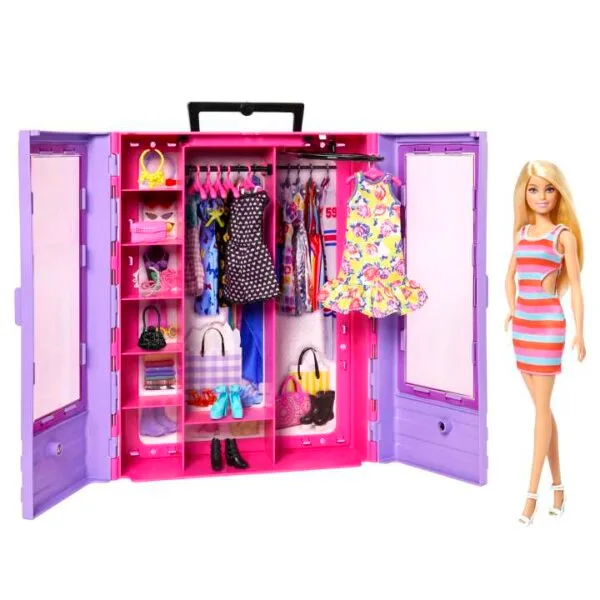 Barbie Ultimate Closet Doll And Playset Portable Fashion Toy With Doll, Clothes And Accessories HJL66