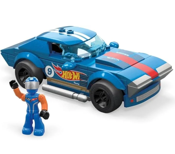MEGA Hot Wheels Toy Car Building Sets, Real World Racers Collection with 1 Figure, Audi R8 LMS Gt2 Or Audi Rs 6 GTO HHL94