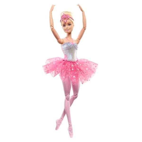 Barbie Dreamtopia Twinkle Lights Ballerina Doll, Blonde With Light-Up Feature Wearing Headband & Tutu HLC25