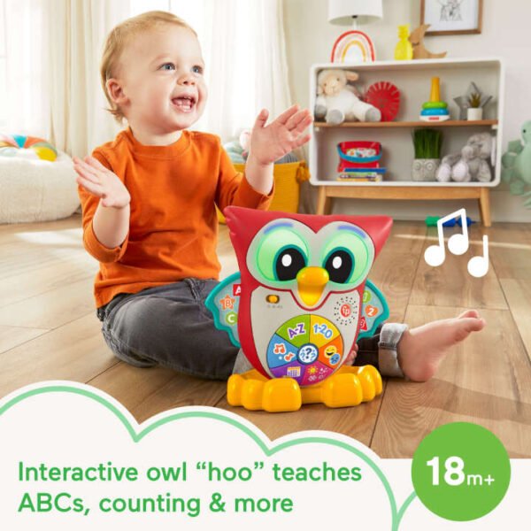 Fisher-Price Linkimals Light-Up & Learn Owl Interactive Musical Learning Toy For Infants HFT73 - Image 2