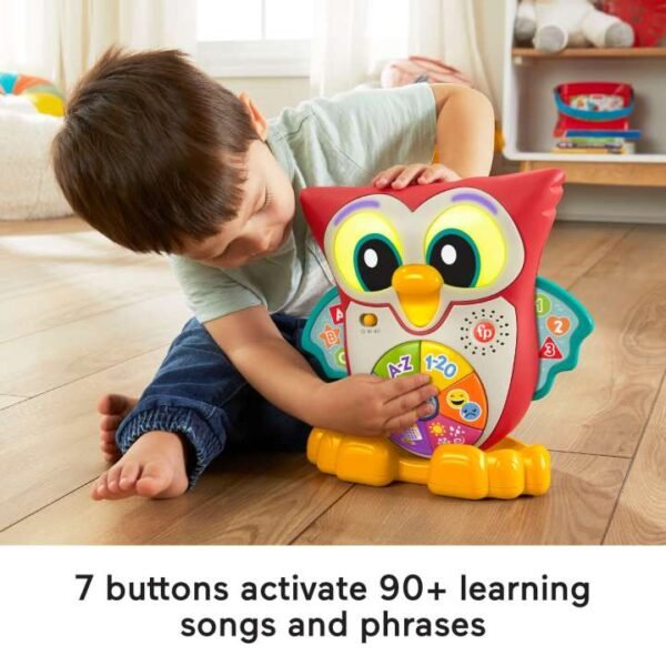 Fisher-Price Linkimals Light-Up & Learn Owl Interactive Musical Learning Toy For Infants HFT73 - Image 3