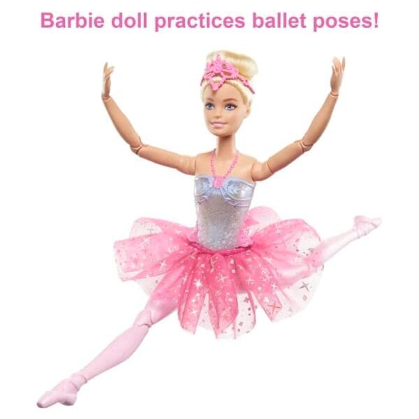 Barbie Dreamtopia Twinkle Lights Ballerina Doll, Blonde With Light-Up Feature Wearing Headband & Tutu HLC25 - Image 3