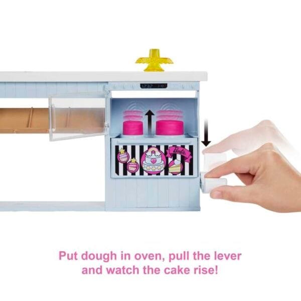 Barbie Doll Bakery Playset With Pink-Haired Petite Doll, Baking Station HGB73 - Image 3