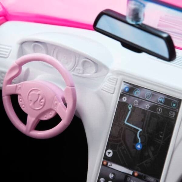 Barbie Pink Convertible 2-Seater Vehicle With Rolling Wheels HBT92 - Image 4