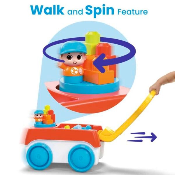 Mega Bloks Building Toy Block Spinning Wagon With 1 Figure HHN00 - Image 4