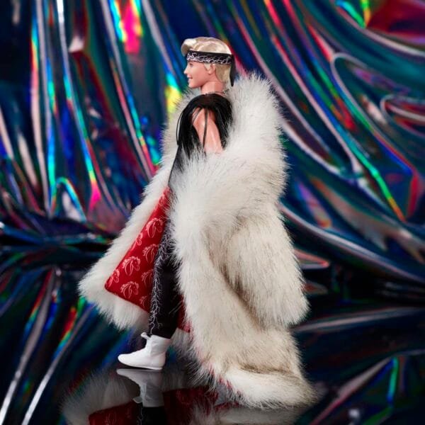​Barbie The Movie Collectible Ken Doll Wearing Big Faux Fur Coat And Black Fringe Vest With Bandana HRF31 - Image 6