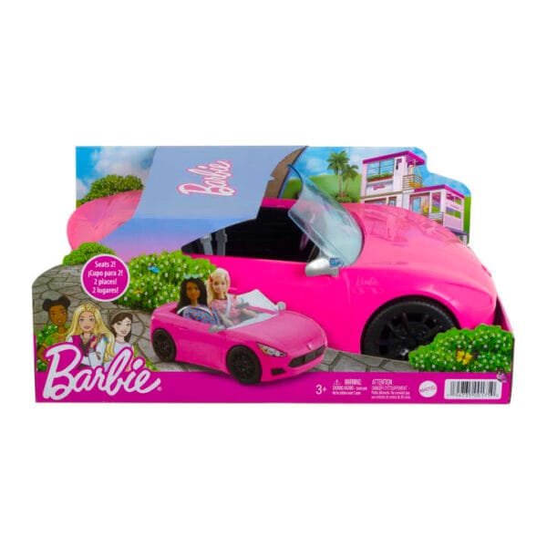 Barbie Pink Convertible 2-Seater Vehicle With Rolling Wheels HBT92 - Image 6