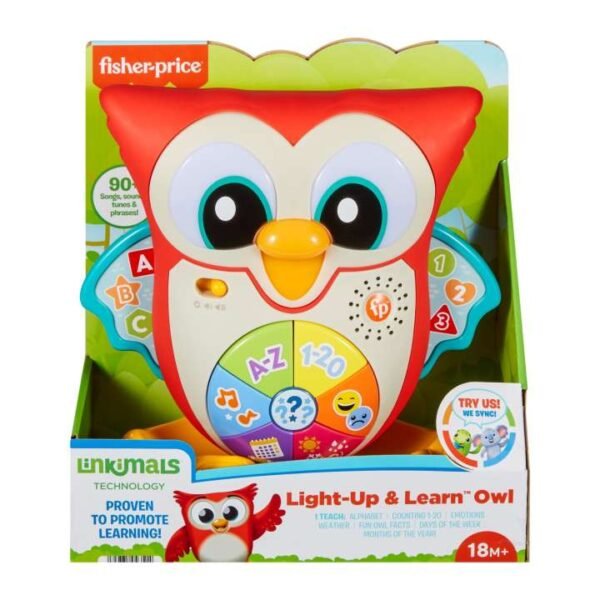 Fisher-Price Linkimals Light-Up & Learn Owl Interactive Musical Learning Toy For Infants HFT73 - Image 6