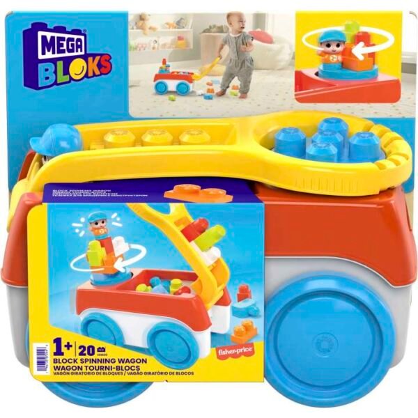 Mega Bloks Building Toy Block Spinning Wagon With 1 Figure HHN00 - Image 6