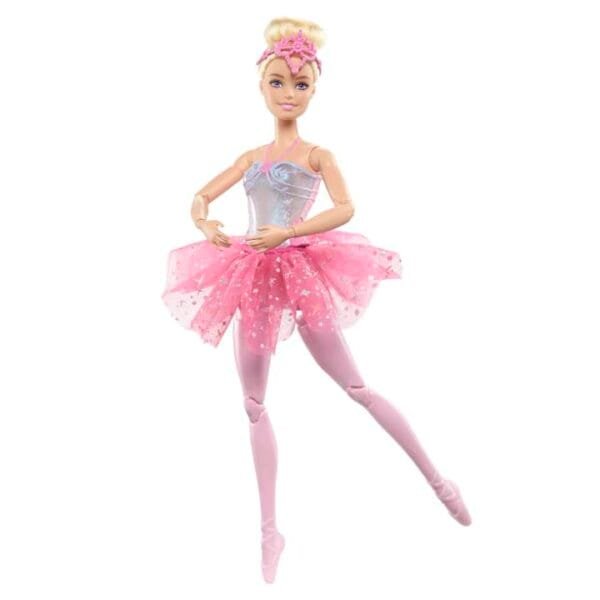 Barbie Dreamtopia Twinkle Lights Ballerina Doll, Blonde With Light-Up Feature Wearing Headband & Tutu HLC25 - Image 6