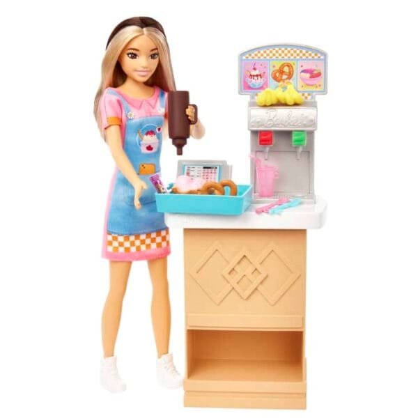 Barbie Toys, Skipper Doll And Snack Bar Playset With Color-Change Feature And Accessories, First Jobs HKD79