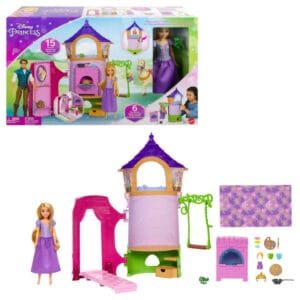 Disney Princess Rapunzel's Tower Playset With Doll, Tower Dollhouse HLW30