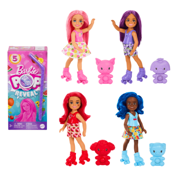 Barbie Pop Reveal Fruit Series Chelsea Doll With 5 Surprises, Scent & Color Change HRK58