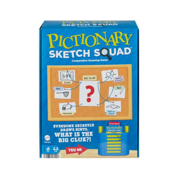 Pictionary Sketch Squad Cooperative Party Game For Adults, Teens And Game Night With Clues Case HPK84