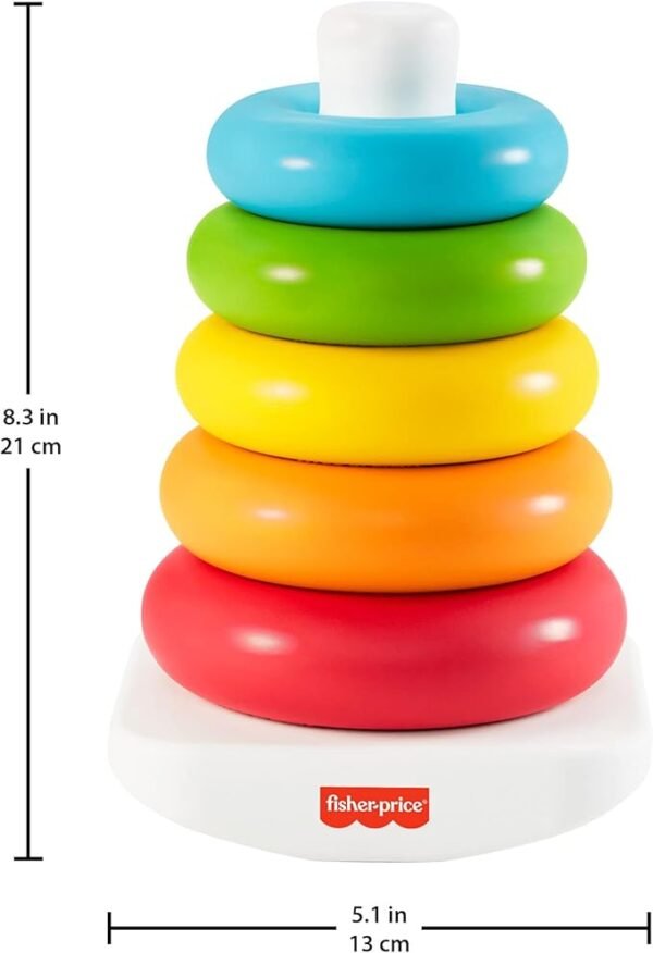 Fisher-Price Eco Rock-A-Stack Classic Stacking Toy, colorful GYW19 - Image 2
