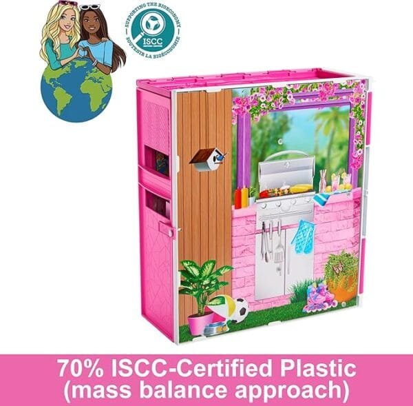 Barbie Doll House Playset, Getaway House with 4 Play Areas Including Kitchen, Bathroom, Bedroom and Lounge HRJ76 - Image 2