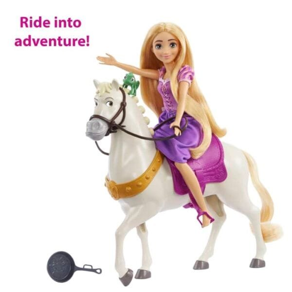 Disney Princess Rapunzel Doll And Maximus Horse Set With Saddle With Doll Clip HLW23 - Image 4