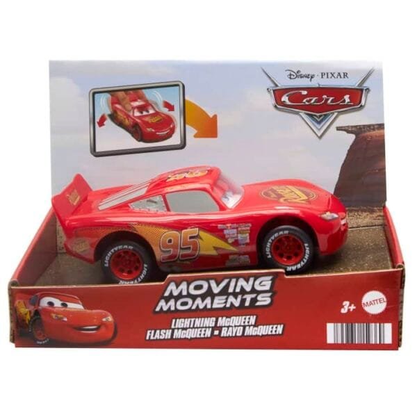 Disney And Pixar Cars Moving Moments Lightning Mcqueen Toy Car With Moving Eyes HPH64 - Image 5