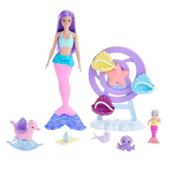 Barbie Mermaid Doll, Nurturing Playset With Merbaby, Octopus And Seal HLC30 - Image 5