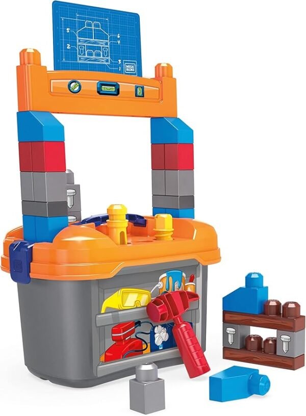 Mega Bloks Workbench with 36 Pieces, Building Block Set, Construction Toy GNT92 - Image 7