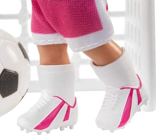 Barbie Soccer Coach Playset with Blonde Soccer Coach Doll, Student Doll and Accessories: Soccer Ball, Clipboard, Goal Net, Cones GLM47 - Image 5