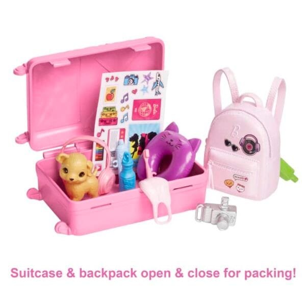 Barbie Doll And Accessories, 'Malibu' Travel Set Including Working Suitcase HJY18 - Image 2