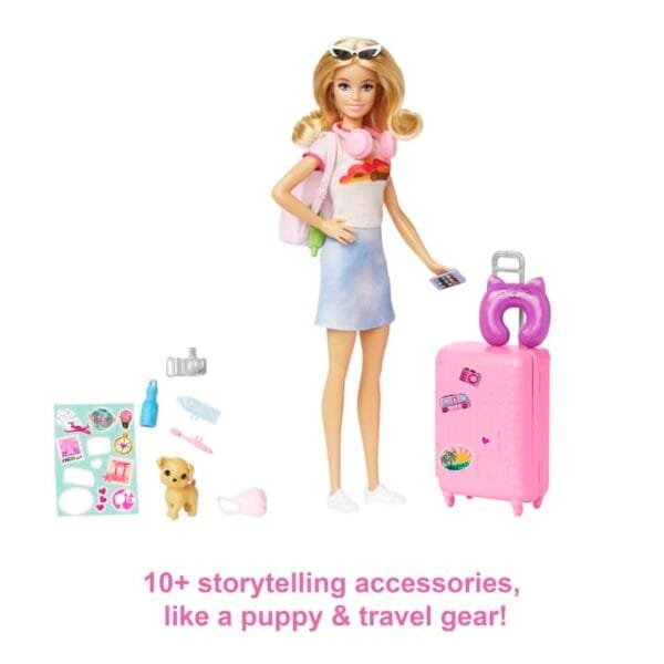 Barbie Doll And Accessories, 'Malibu' Travel Set Including Working Suitcase HJY18 - Image 3
