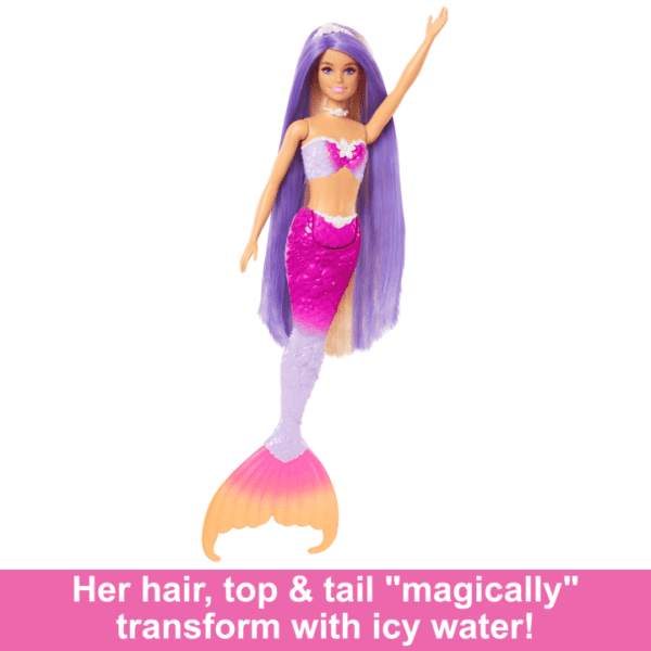 Barbie “Malibu” Mermaid Doll With Color Change Feature, Pet Dolphin And Accessories HRP97 - Image 4