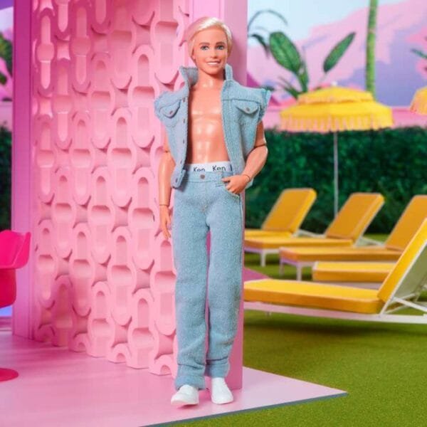 Barbie the Movie Collectible Ken Doll Wearing Denim Matching Set HRF27 - Image 4