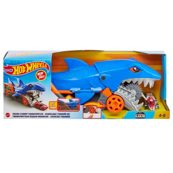 Hot Wheels Shark Chomp Transporter Playset With One 1:64 Scale Car GVG36 - Image 6