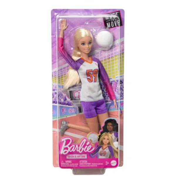 Barbie Doll & Accessories, Made To Move Career Volleyball Player Doll HKT72 - Image 6
