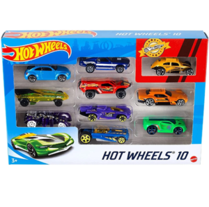 Hot Wheels 10-Car Pack of 1:64 Scale Vehicles for Kids & Collectors (54886)