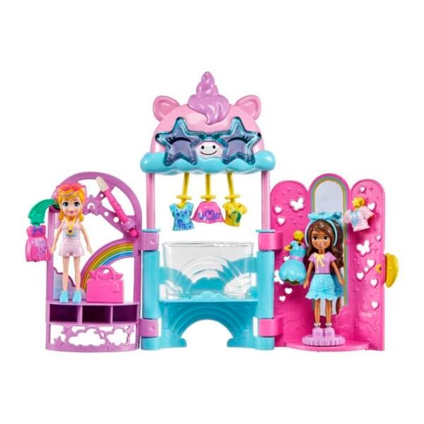 Polly Pocket Glam It Up Style Studio Playset With 2 Dolls, Color Change HKW09