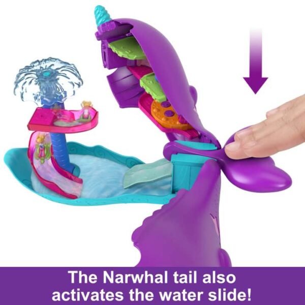 Polly Pocket Sparkle Cove Adventure Narwhal Adventurer Boat Playset With 2 Micro Dolls & 13 Accessories HKV71 - Image 4