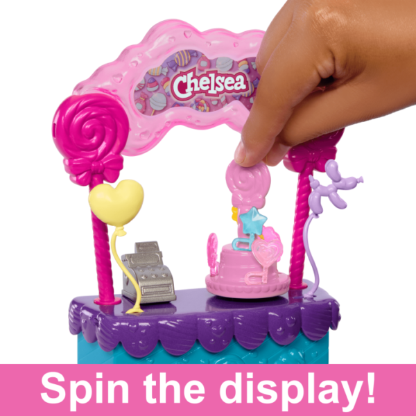 Barbie Chelsea Doll & Lollipop Stand, 10-Piece Toy Playset With Accessories HRM07 - Image 3