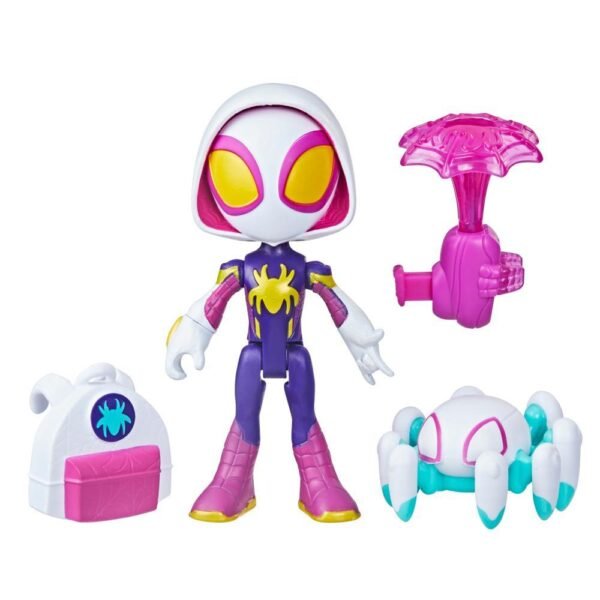 Marvel Spidey and His Amazing Friends Web-Spinners, Ghost-Spider Figure, Web-Spinning Accessory F7258