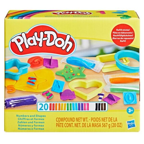 Play-Doh Numbers and Shapes Playset with 17 Tools, Kids Arts and Crafts Toys - Image 2