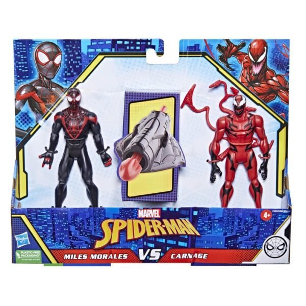 Marvel Spider-Man Miles Morales Vs Carnage Battle Packs, 6-Inch-Scale Spider-Man Figure 2-Pack F4988 - Image 2