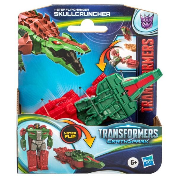 Transformers Toys EarthSpark 1-Step Flip Changer Skullcruncher 4" Action Figure F8661 - Image 2