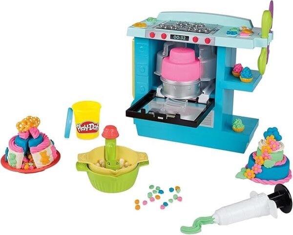 Play-Doh Kitchen Creations Rising Cake Oven Playset with 5 Cans, Non-Toxic F1321 - Image 2