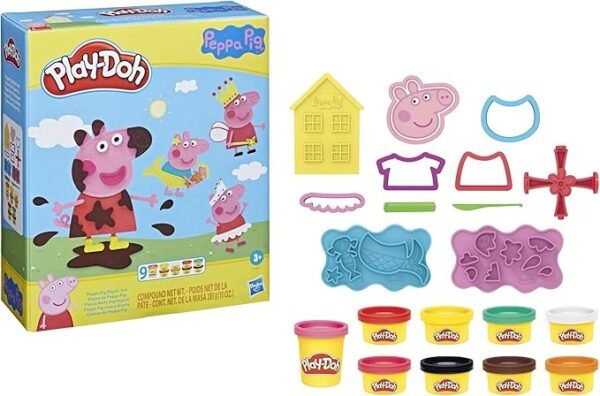Play-Doh Peppa Pig Stylin Set with 9 Non-Toxic Modeling Compound Cans, 11 Accessories, Peppa Pig Toy F1497 - Image 2