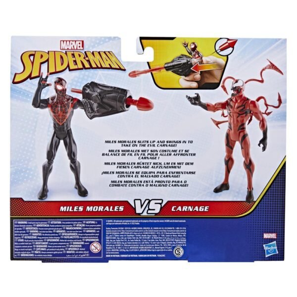 Marvel Spider-Man Miles Morales Vs Carnage Battle Packs, 6-Inch-Scale Spider-Man Figure 2-Pack F4988 - Image 3