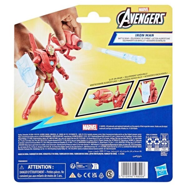 Marvel Avengers Epic Hero Series Battle Gear 4" Iron Man Action Figure F9342 - Image 3
