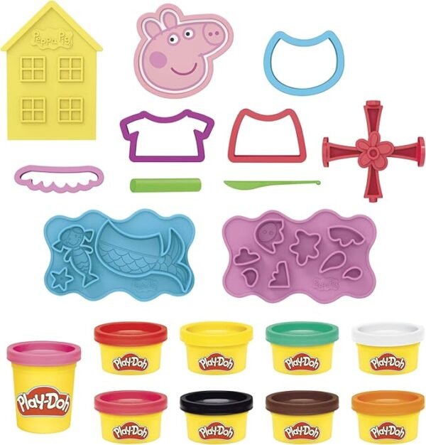 Play-Doh Peppa Pig Stylin Set with 9 Non-Toxic Modeling Compound Cans, 11 Accessories, Peppa Pig Toy F1497 - Image 3