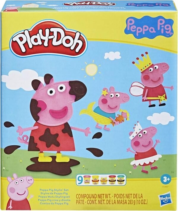 Play-Doh Peppa Pig Stylin Set with 9 Non-Toxic Modeling Compound Cans, 11 Accessories, Peppa Pig Toy F1497 - Image 4