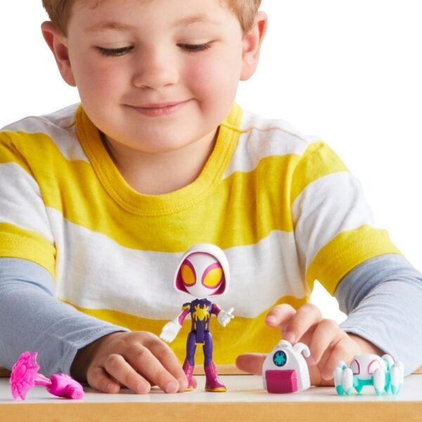 Marvel Spidey and His Amazing Friends Web-Spinners, Ghost-Spider Figure, Web-Spinning Accessory F7258 - Image 7
