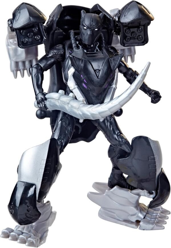 Marvel Mech Strike Mechasaurs, 4-Inch Black Panther with Sabre Claw Action Figure F6676 - Image 7