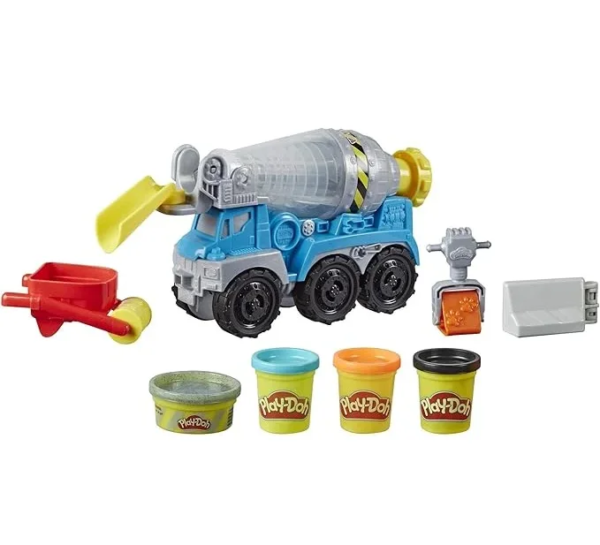 Play-Doh Wheels Cement Truck Toy with 4 Non-Toxic Play-Doh Colors E6891